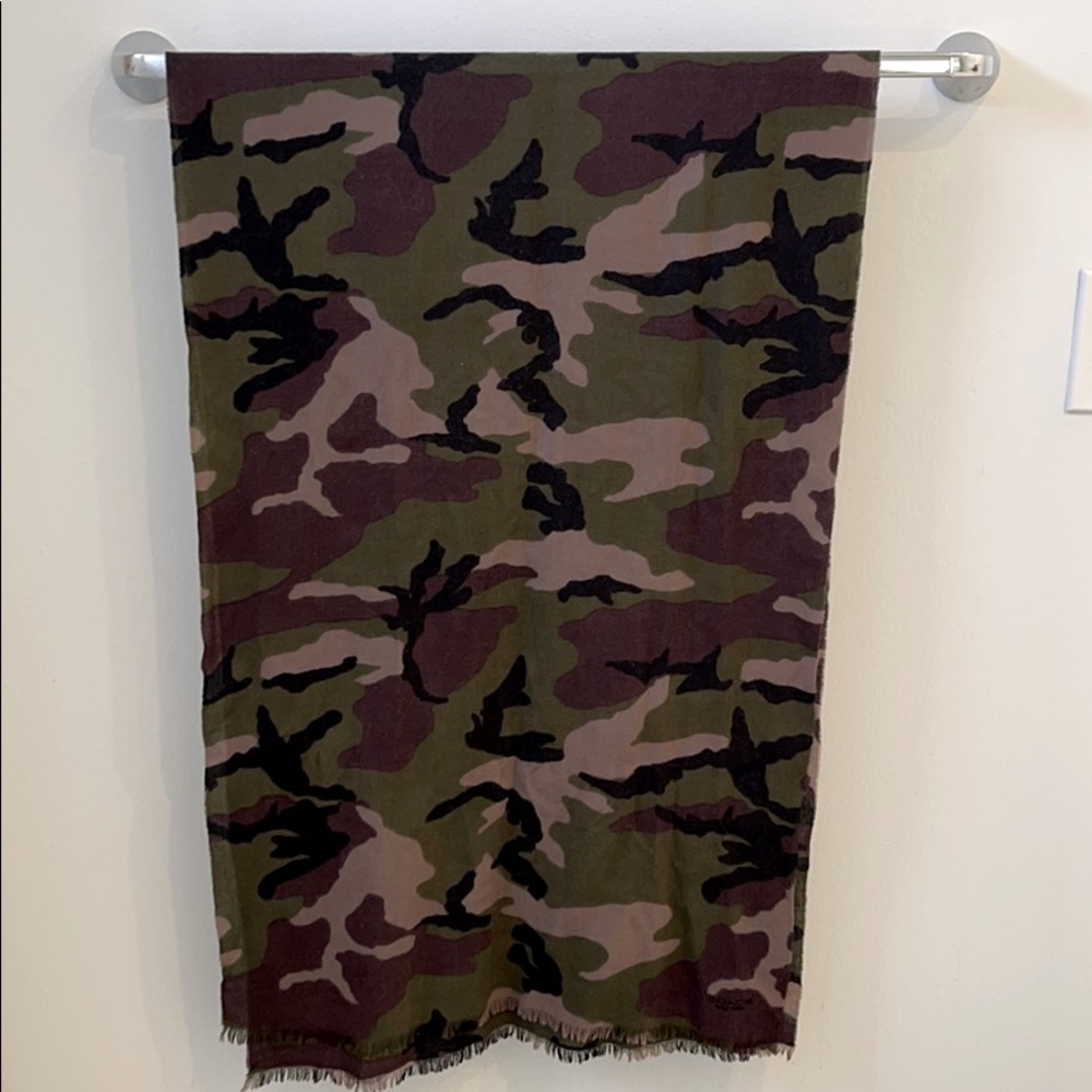 Coach Wool Camouflage Scarf